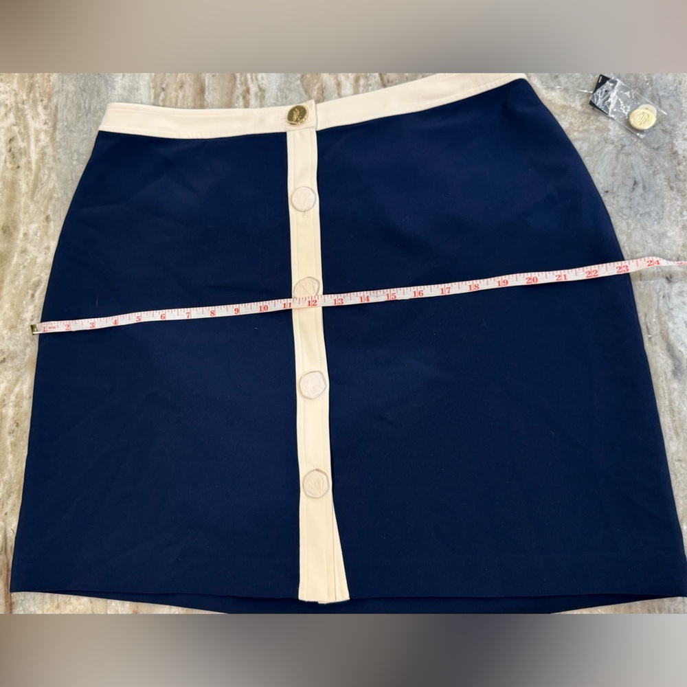 NWT Women’s LAUREN RALPH LAUREN Button front two tone pencil skirt- Size 14 - Picture 6 of 9